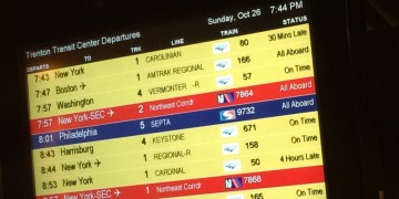 a screen with a number of flights