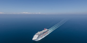 a cruise ship in the ocean