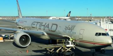 a large airplane parked at an airport