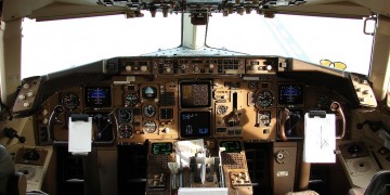 the cockpit of an airplane