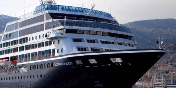 a large cruise ship in the water