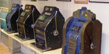 a row of cash register machines