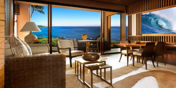 a room with a view of the ocean