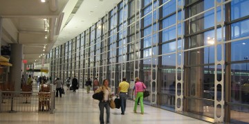 people walking in a large building