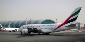 a large airplane on the runway