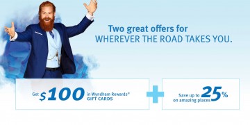 $100.00 Wyndham Rewards Gift Cards promotion Spring 2016