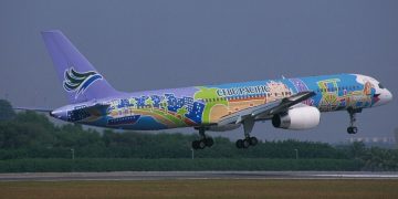 a plane taking off from a runway