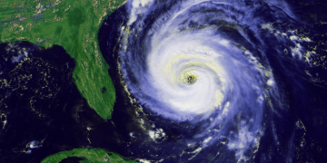 a satellite view of a hurricane