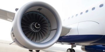 a close-up of a jet engine