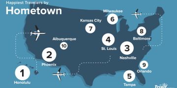 a map of the united states with planes flying