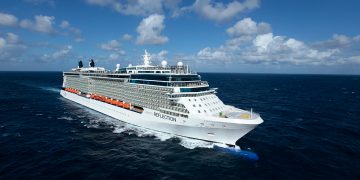 a cruise ship in the ocean