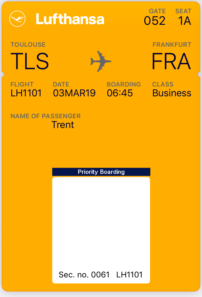Lufthansa Boarding Pass Template