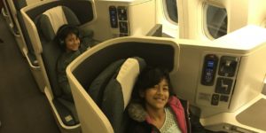 flying business class with kids