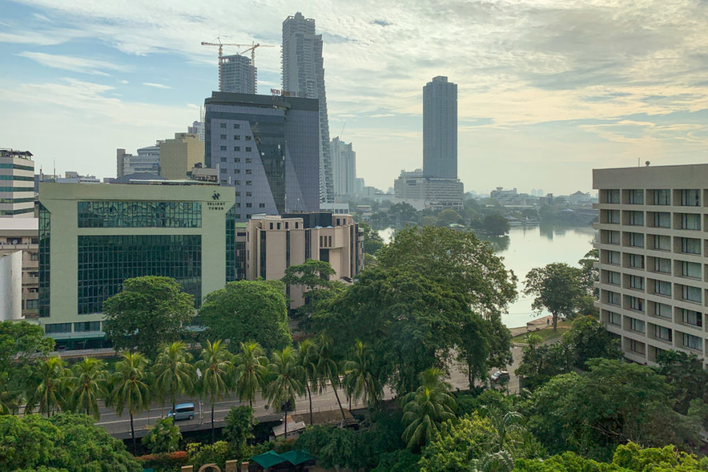 View of pool area and Colombo from the executive lounge