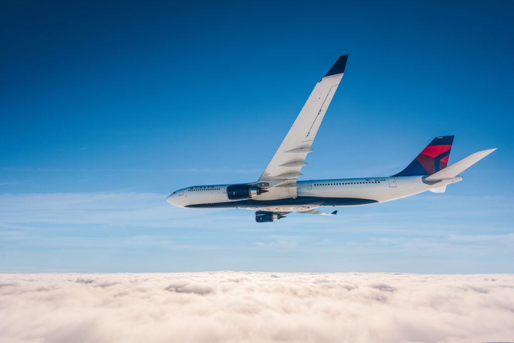 a plane flying in the sky