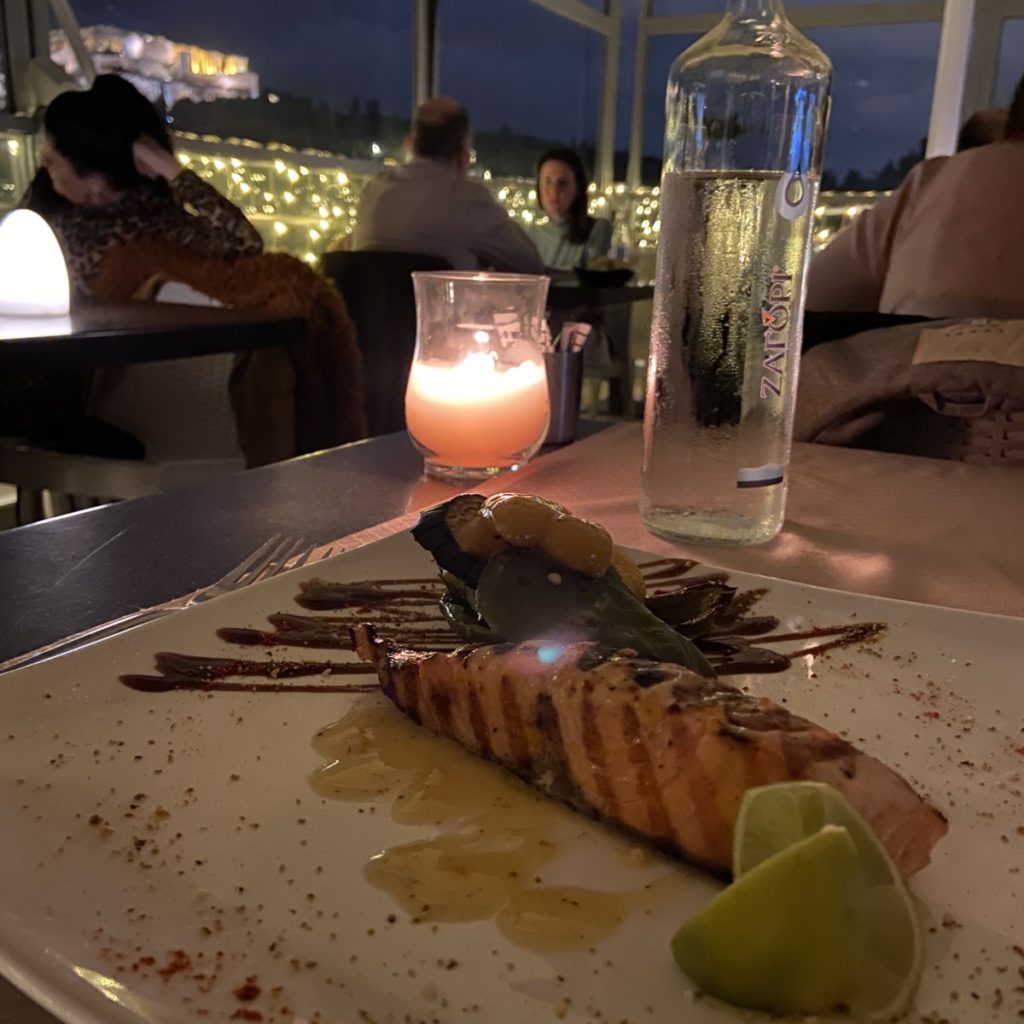 a plate of food on a table