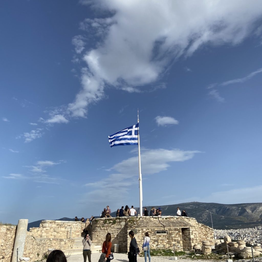 a flag on a pole