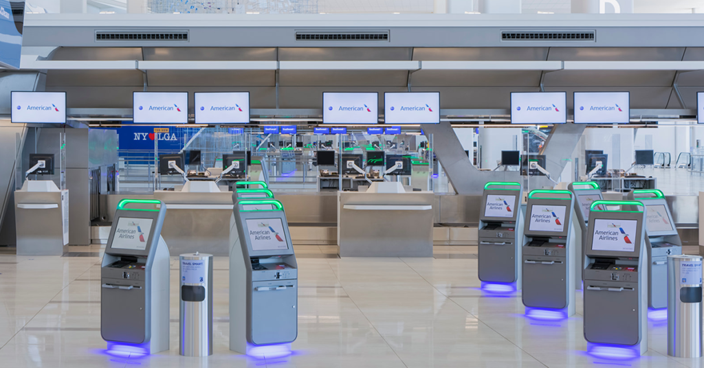 an airport check-in area