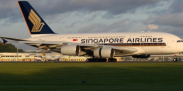 a large airplane on a runway