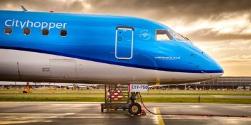 Embraer A190 in KLM livery parked at Amsterdam Airport Schiphol (Source: KLM)