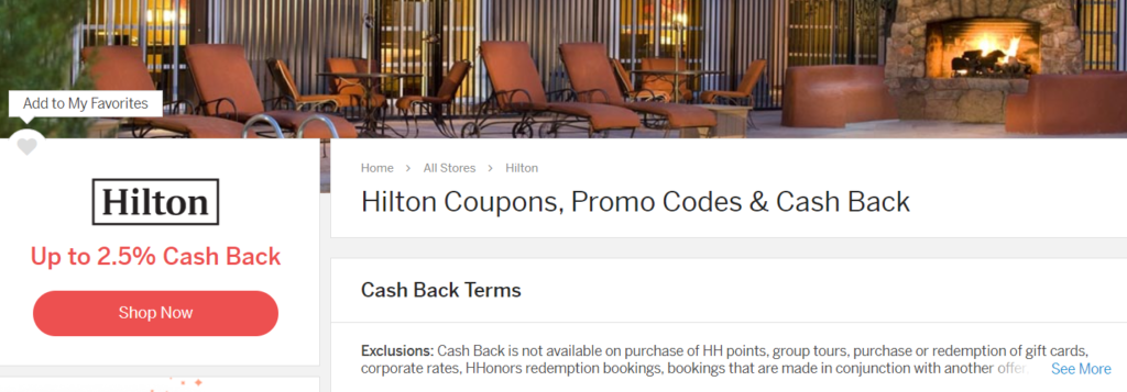 hilton cashback