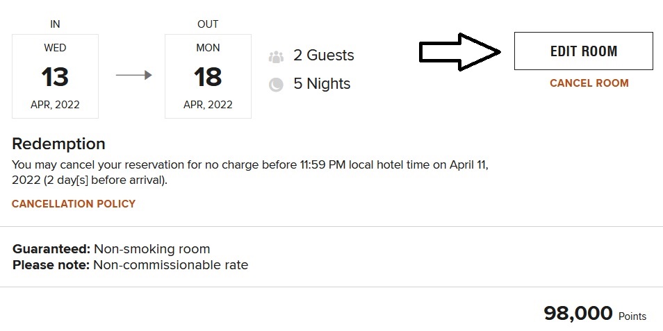 a screenshot of a hotel schedule