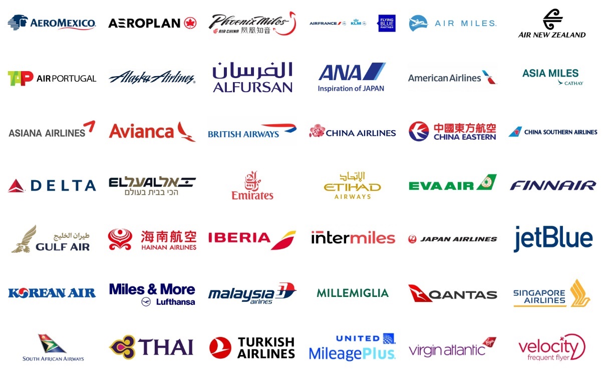 a group of logos of airline