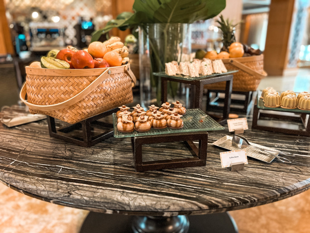 a table with food on it