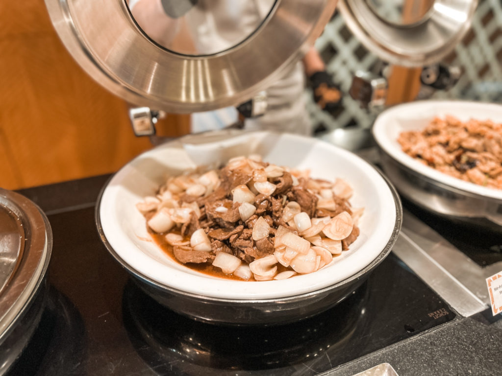 a bowl of food on a stove