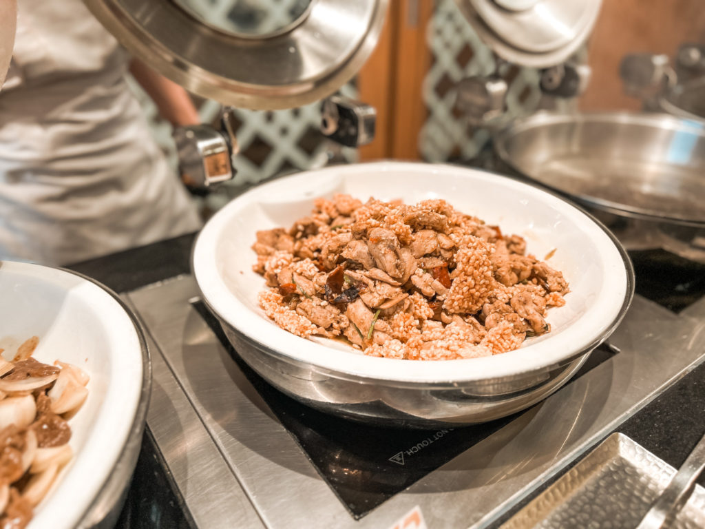 a bowl of food on a stove