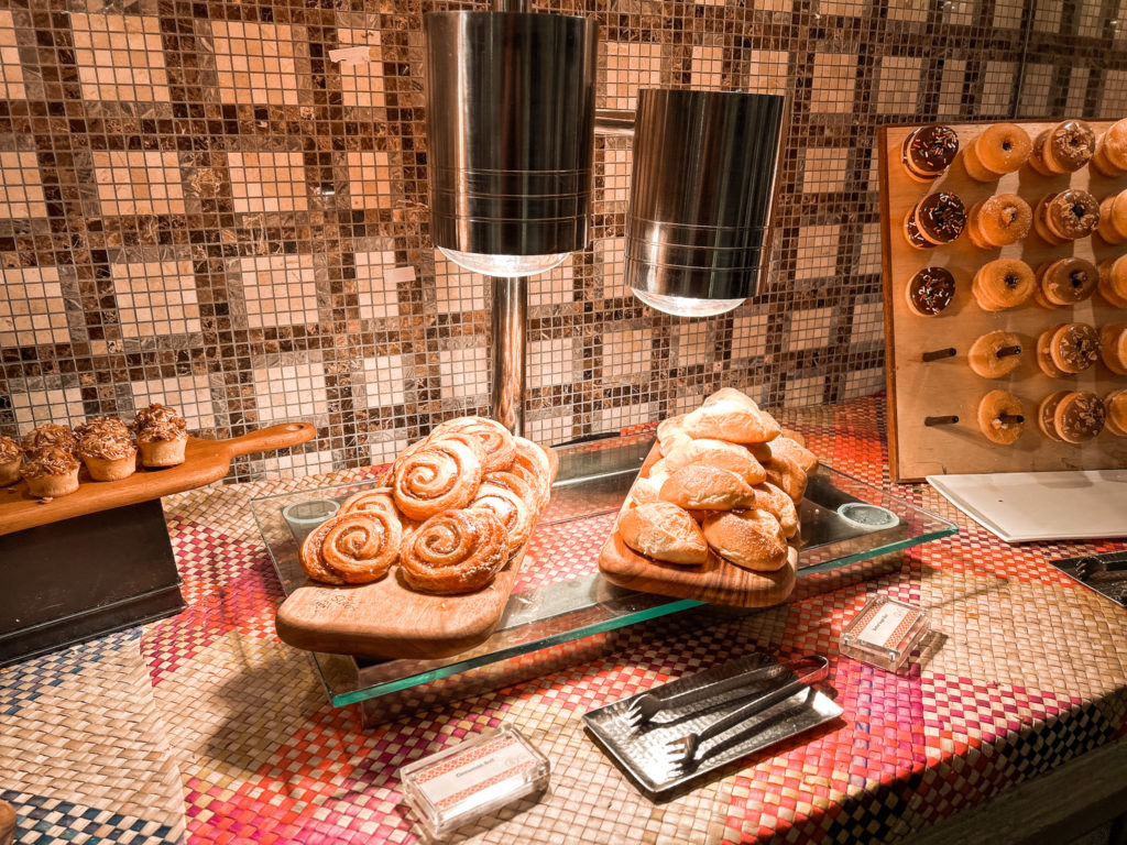 a tray of pastries on a counter