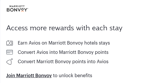 Marriott Bonvoy Avios rewards